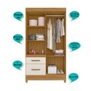 Ver imagem 5 de Guarda Roupa Moval 4 Portas 2 Gavetas com Espelho 110cm Off White Madri