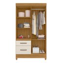 Ver imagem 2 de Guarda Roupa Moval 4 Portas 2 Gavetas com Espelho 110cm Off White Madri