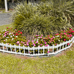 Kit 1 Metro Cerca Decorativa Plástica Estilo Ferro Fundido Grande Lançamento Jardim - Branca - 4