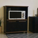 Ver imagem 2 de Balcão para Microondas Armário Multiuso Madu Feito em Mdf Preto / Freijó