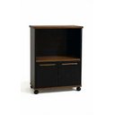 Ver imagem 1 de Balcão para Microondas Armário Multiuso Madu Feito em Mdf Preto / Freijó