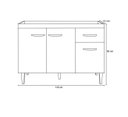 Ver imagem 3 de Gabinete de Pia Armário Tatiane 120cm Amêndoa/preto S/tampo - Ajl Móveis