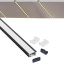 Ver imagem 2 de Perfil Alumínio Embutir P/ Led 200cm Preto 200cm