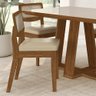 Conjunto Mesa Lins 4 Cadeiras Sextavada Freijó/off/corino Bege - M.a Freijó/off Premium/corino - 4