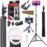 Kit Youtuber Tripé Profissional Pedestal Celular Luz Led - 1