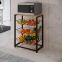 Ver imagem 1 de Fruteira Com Suporte Para Micro-Ondas Barcelona Aço Preto Cesto Cobre Tampo Canela Cor: Canela