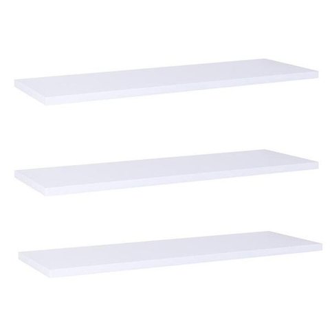 Kit Com 3 Prateleiras Brancas 60x20cm Com Suporte Invisível