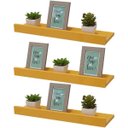 Ver imagem 2 de Kit 3 Prateleiras Porta Quadros 70 x 15cm Amarela Suporte Invisível