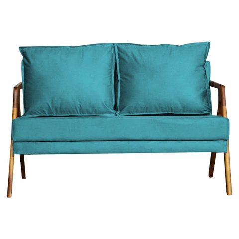 Namoradeira Mona Luxo Decorativa Recepção - Suede Azul Turquesa