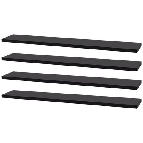 Kit 4 Prateleiras 70 x 10cm Preta Suporte Invisível