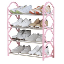 Organizadora de Calçados 4 Andares Sapateira Cor Rosa - 1