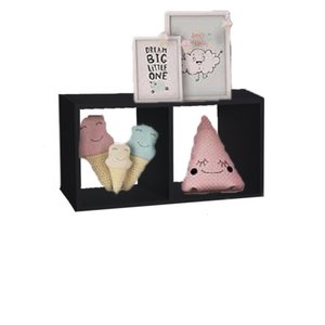 Nicho Duplo 60x30x20 Cm em Mdf Preto [f031]