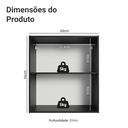 Ver imagem 3 de Armário Aéreo 60 cm 1 Porta Preto Nice Madesa