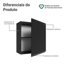 Ver imagem 4 de Armário Aéreo 60 cm 1 Porta Preto Nice Madesa