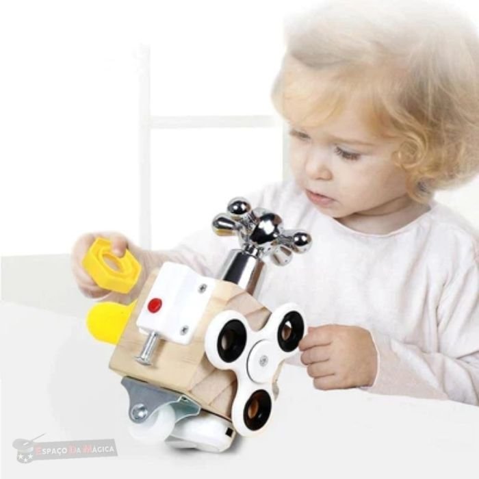 Cubo Montessori de Atividades Sensorial Brinquedo para Desenvolvimento Infantil Importado Cubo de At