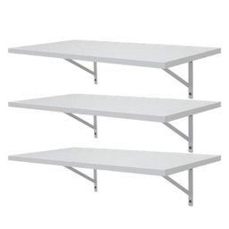 Kit 3 Prateleiras 60 x 30cm Branca Com Mão Francesa - 1