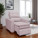 Ver imagem 1 de Poltrona do Papai Confortável Retrátil Reclinável Suede Srj:rosê