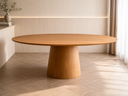 Ver imagem 1 de Mesa de Jantar Oval 130x80cm em MDF Freijó - Base Cone