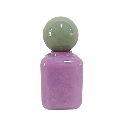 Garrafa Decorativa de Vidro Verde e Roxo 16,5cm Bx0014 Btc
