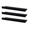 Kit 3 Prateleiras Porta Quadros 100 x 10cm Preta Suporte Invisível - 1
