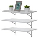 Ver imagem 1 de Kit 3 Prateleiras 100 x 30cm Branca Com Mão Francesa