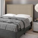 Ver imagem 2 de Cabeceira Cama Box Queen Canada 160 Cm Sintético MV Estofados Bege