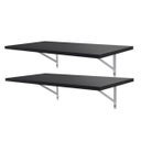 Ver imagem 2 de Kit 2 Prateleiras 100 x 30cm Preta Com Mão Francesa