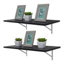 Ver imagem 1 de Kit 2 Prateleiras 100 x 30cm Preta Com Mão Francesa