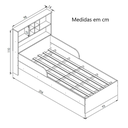 Ver imagem 3 de Cama Infanto Juvenil 98cm c/ Estante e Protetor CM095 Art In Móveis