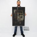 Ver imagem 3 de Quadro Decorativo Abstrato Moderno TACOLADO PAPEL DE PAREDE Moldura Madeira 90 x 60cm
