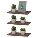 Ver imagem 2 de Kit 3 Prateleiras 30 x 10cm Nogal Suporte Invisível