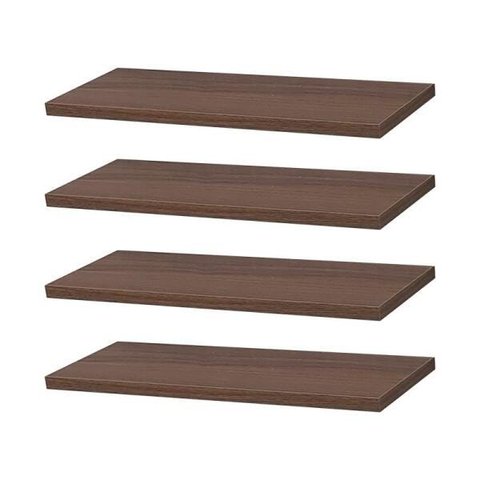 Kit 4 Prateleiras 30 x 10cm Nogal Suporte Invisível