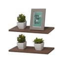 Ver imagem 2 de Kit 2 Prateleiras 40 x 10cm Nogal Suporte Invisível