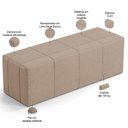 Ver mais imagens de Puff Decorativo Living 160 Cm Roma W01 Linho Bege Escuro - lyam