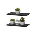 Ver imagem 1 de Kit 2 Prateleiras 40 x 10cm Preta Suporte Invisível