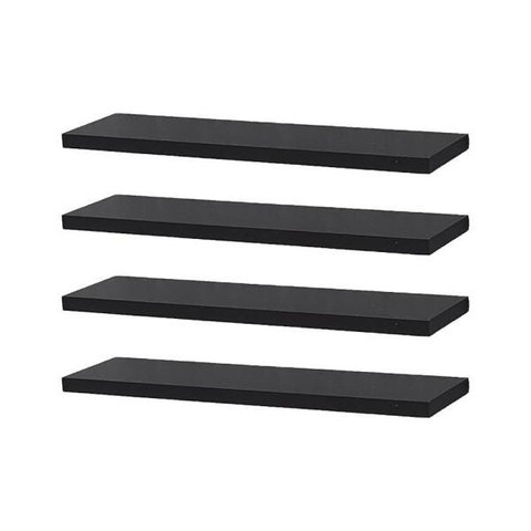 Kit 4 Prateleiras 40 x 10cm Preta Suporte Invisível