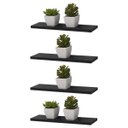 Ver imagem 2 de Kit 4 Prateleiras 40 x 10cm Preta Suporte Invisível