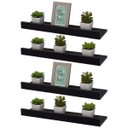 Ver imagem 2 de Kit 4 Prateleiras Porta Quadros 40 x 10cm Preta Suporte Invisível