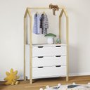 Ver imagem 2 de Cômoda Infantil Montessori Madeira com Arara 3 Gavetas Amira Idimex