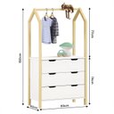 Ver imagem 3 de Cômoda Infantil Montessori Madeira com Arara 3 Gavetas Amira Idimex