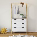 Ver imagem 1 de Cômoda Infantil Montessori Madeira com Arara 3 Gavetas Amira Idimex