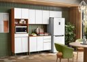 Ver imagem 3 de Cozinha Modulada Clara 260cm Com Tampo - Cinamomo/Branco Aramóveis