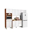 Ver imagem 1 de Cozinha Modulada Clara 260cm Com Tampo - Cinamomo/Branco Aramóveis