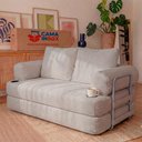 Ver imagem 1 de Sofá Cama Elo 1,88m Xpand Tech Tecido Velourê Cinza Claro Cama Inbox