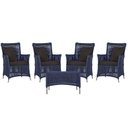Ver imagem 1 de 4 Poltronas e 1 Mesa Igapó Alumínio Fendi Corda Náutica E9 Azul