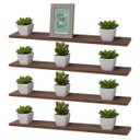 Ver imagem 2 de Kit 4 Prateleiras 50 x 10cm Nogal Suporte Invisível