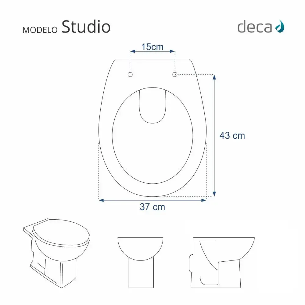 Assento Sanitário Studio Cinza Real para vaso Deca - 5