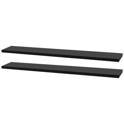 Kit 2 Prateleiras 50 x 10cm Preta Suporte Invisível