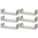 Ver imagem 1 de Kit 6 Prateleiras U 50 x 15cm Branca Suporte Invisível