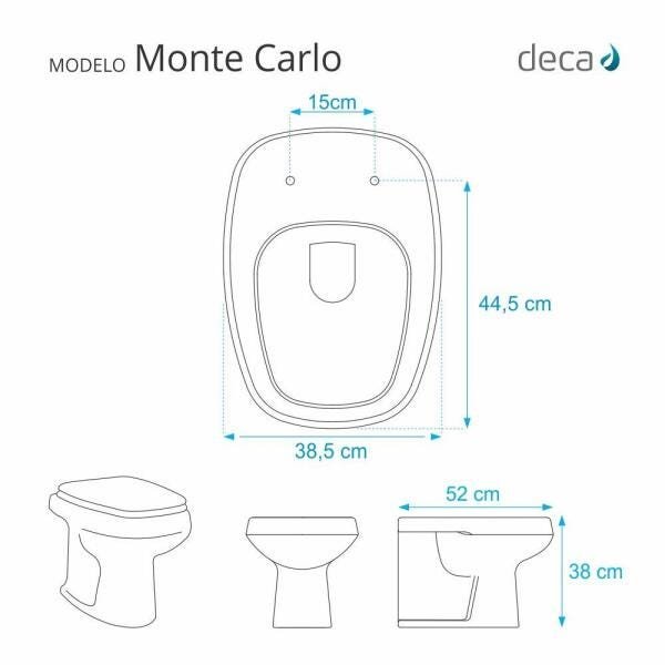 Assento Sanitário Almofadado Monte Carlo Bege Claro para bacia Deca - 3